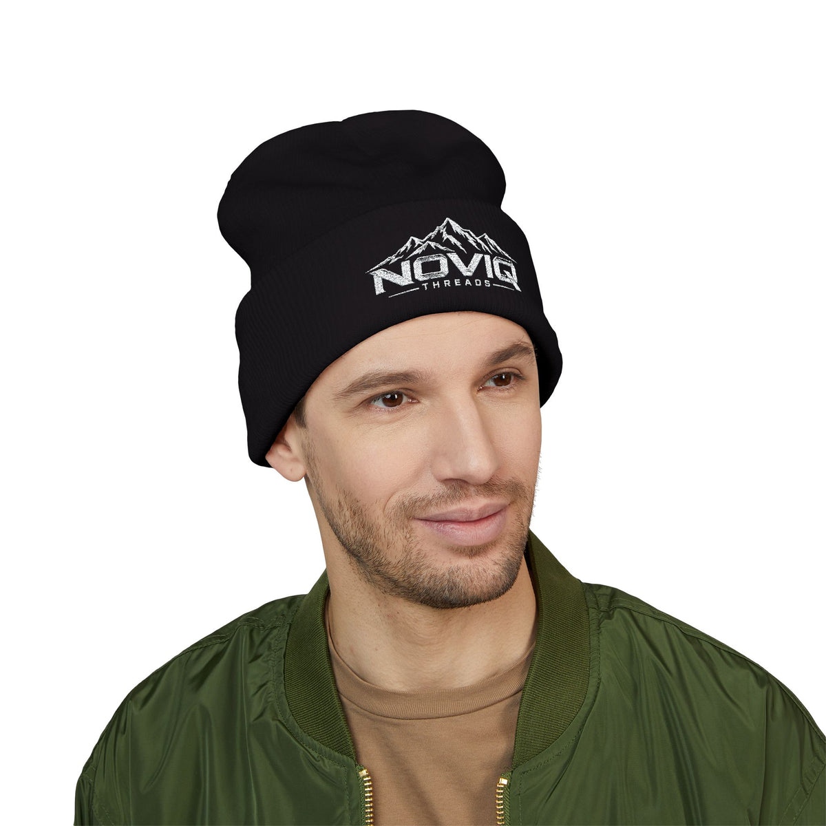 Noviq Threads Mountain Logo Embroidered Beanie