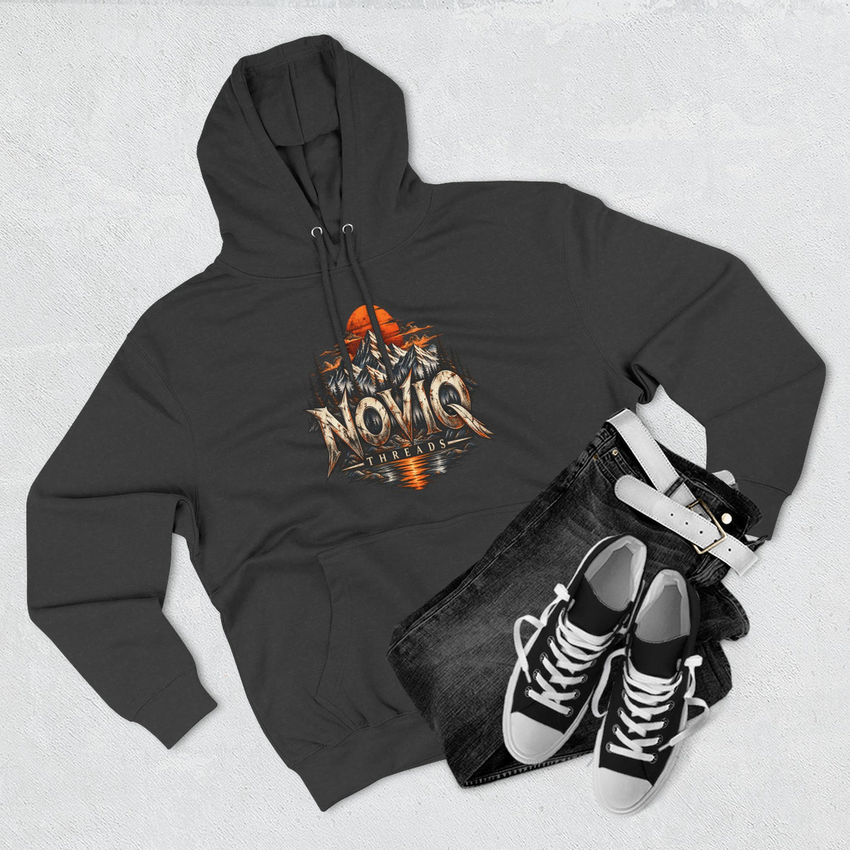 Novic Wilderness Hoodie — Mountain Sunset Graphic Hoodie